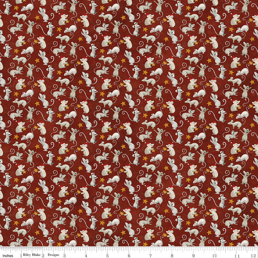 Northern Christmas - Christmas Mice Red by Teresa Korgut for Riley Blake Designs