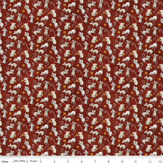 Northern Christmas - Christmas Mice Red by Teresa Korgut for Riley Blake Designs