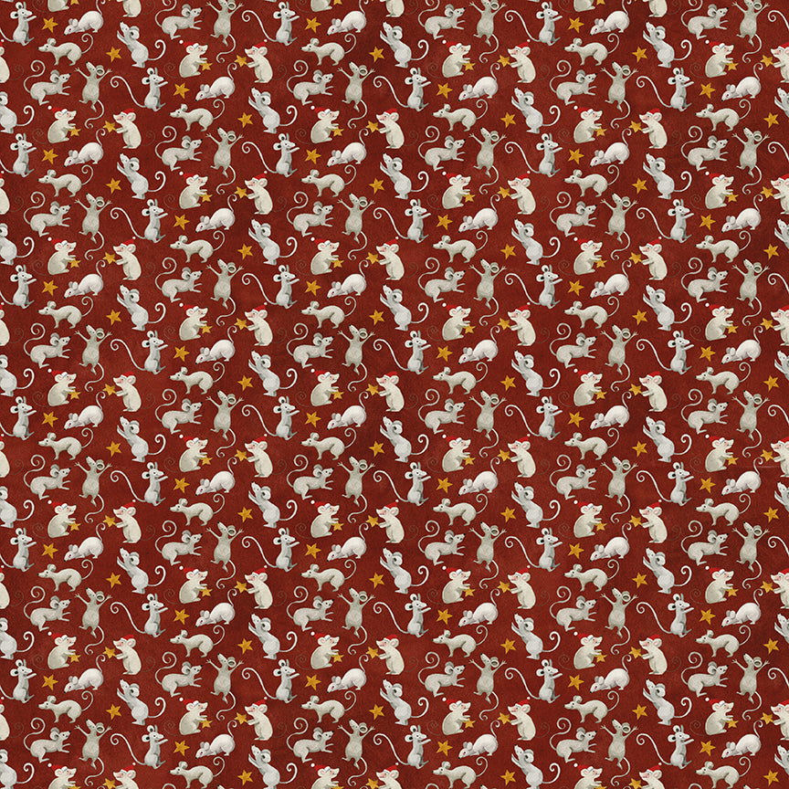 Northern Christmas - Christmas Mice Red by Teresa Korgut for Riley Blake Designs