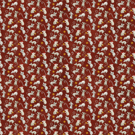Northern Christmas - Christmas Mice Red by Teresa Korgut for Riley Blake Designs