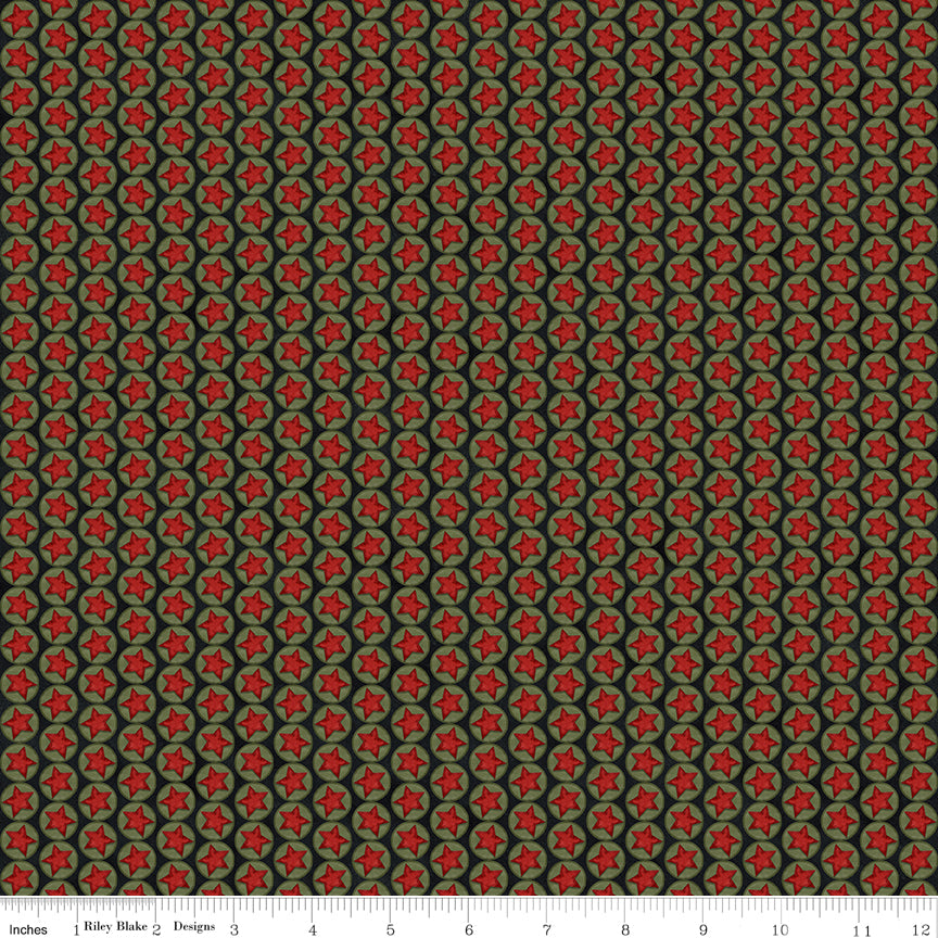 Northern Christmas Stars Black by Teresa Korgut for Riley Blake Designs