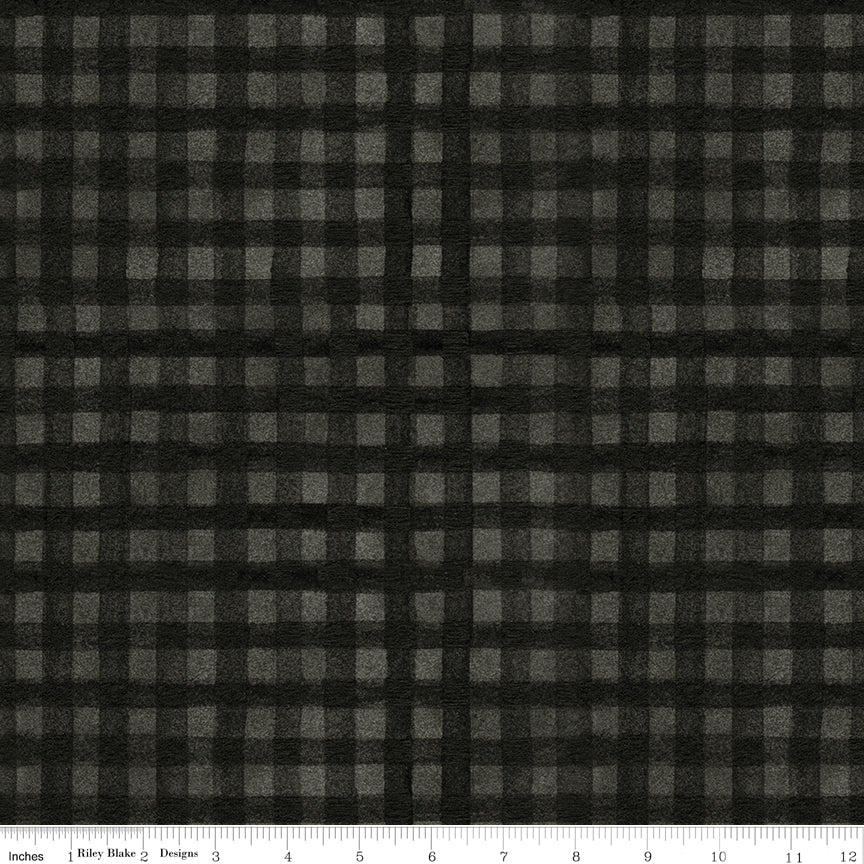 Northern Christmas Buffalo Check Black by Teresa Korgut for Riley Blake Designs