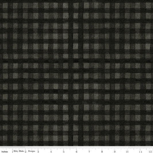 Northern Christmas Buffalo Check Black by Teresa Korgut for Riley Blake Designs