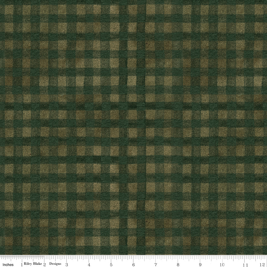 Northern Christmas Buffalo Check Green by Teresa Korgut for Riley Blake Designs