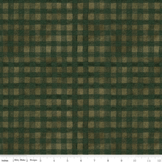 Northern Christmas Buffalo Check Green by Teresa Korgut for Riley Blake Designs