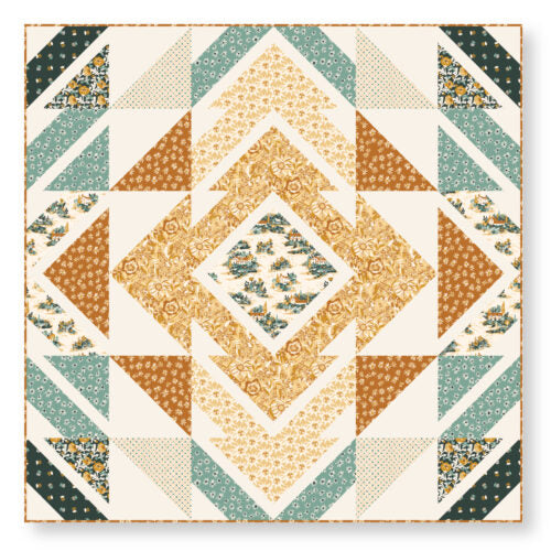 Kindred Comforts Organic Cotton Collection Bouquet Print in Blue by Tanya Celia for Cloud 9 Fabrics