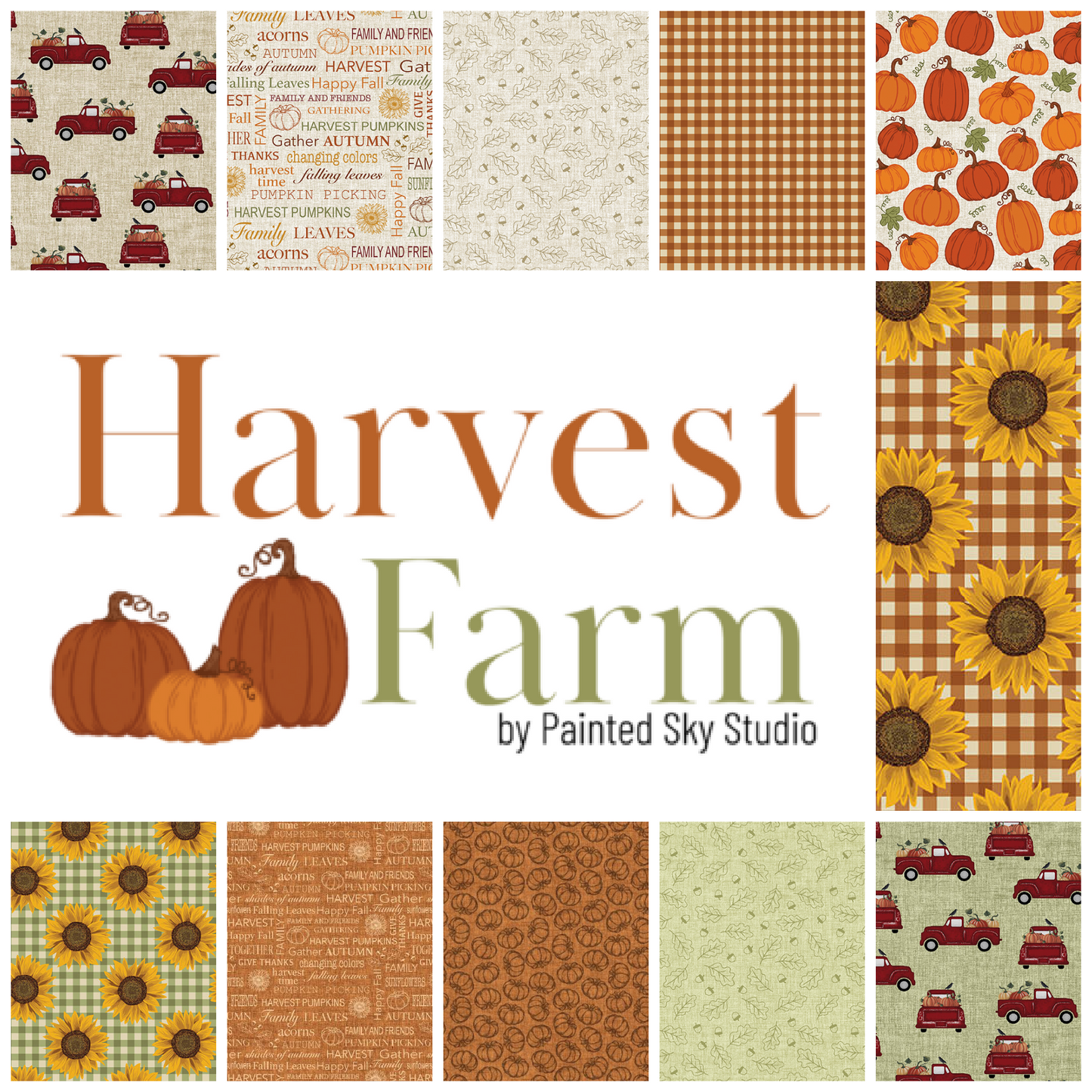 Harvest Farm Fat Quarter Bundle by Painted Sky Studio for Benartex Fabrics