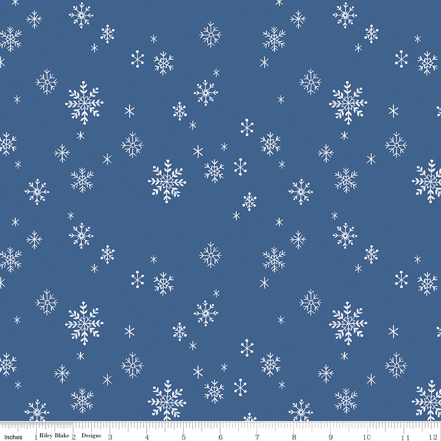 Flannel Northern Lights Ocean Let It Snow by Natalia Juan Abello for Riley Blake Designs