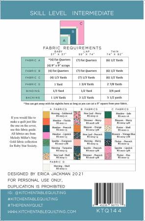 The Penny Quilt Pattern by Erica Jackman of Kitchen Table Quilting