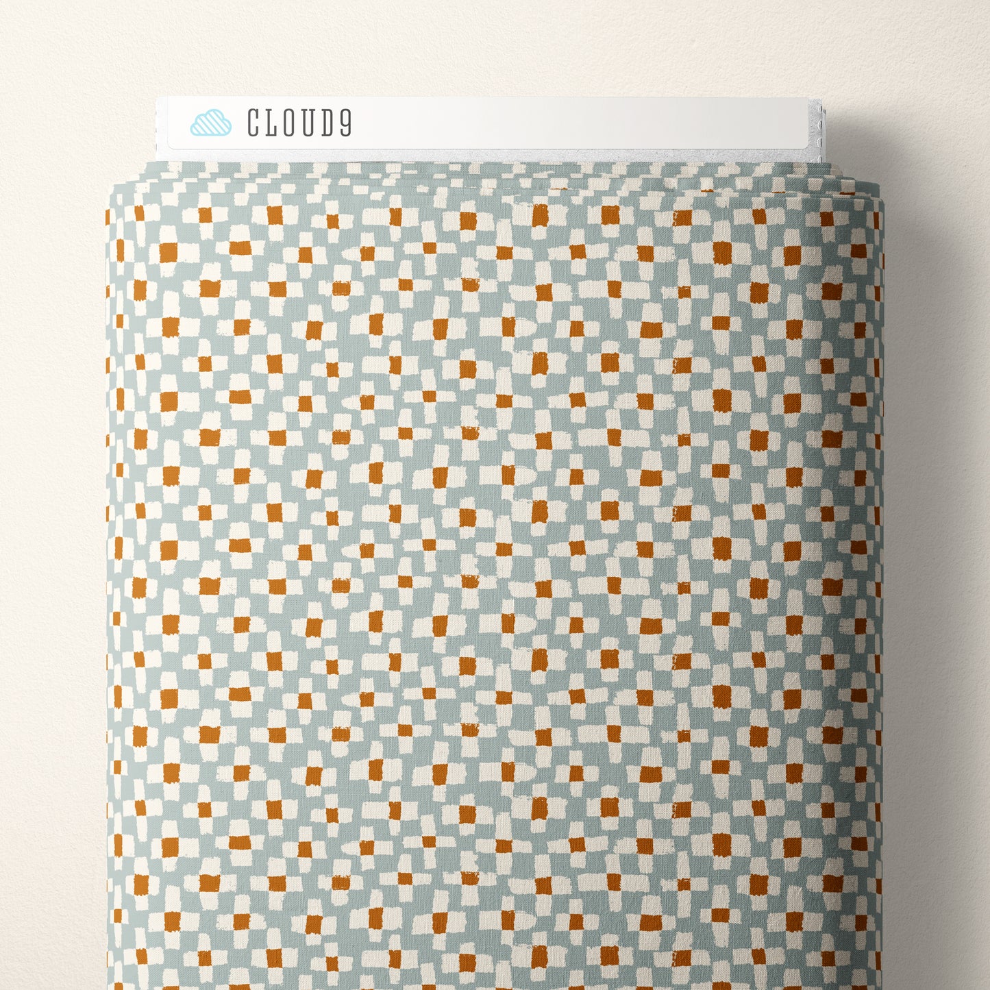 Kindred Comforts Organic Cotton Collection Mending Print in Dusty Blue by Tanya Celia for Cloud 9 Fabrics