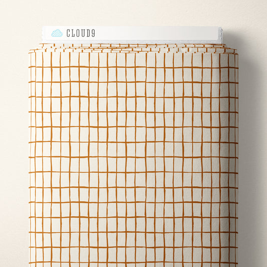 Kindred Comforts Organic Cotton Collection Zellige Print in Brown by Tanya Celia for Cloud 9 Fabrics