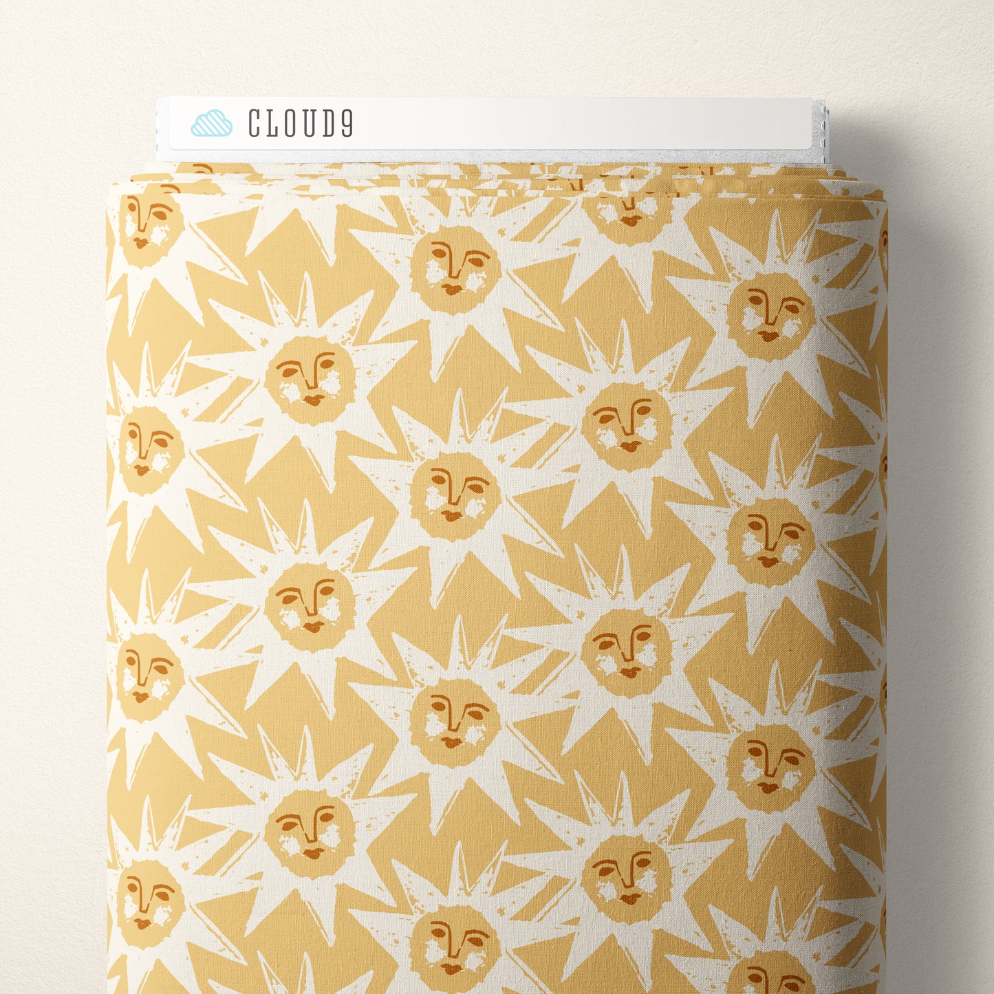 Kindred Comforts Organic Cotton Collection Shine On Print in Pale Orange by Tanya Celia for Cloud 9 Fabrics