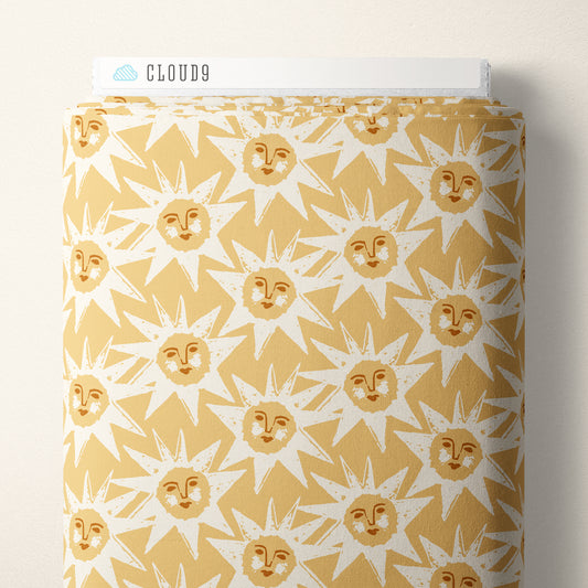 Kindred Comforts Organic Cotton Collection Shine On Print in Pale Orange by Tanya Celia for Cloud 9 Fabrics