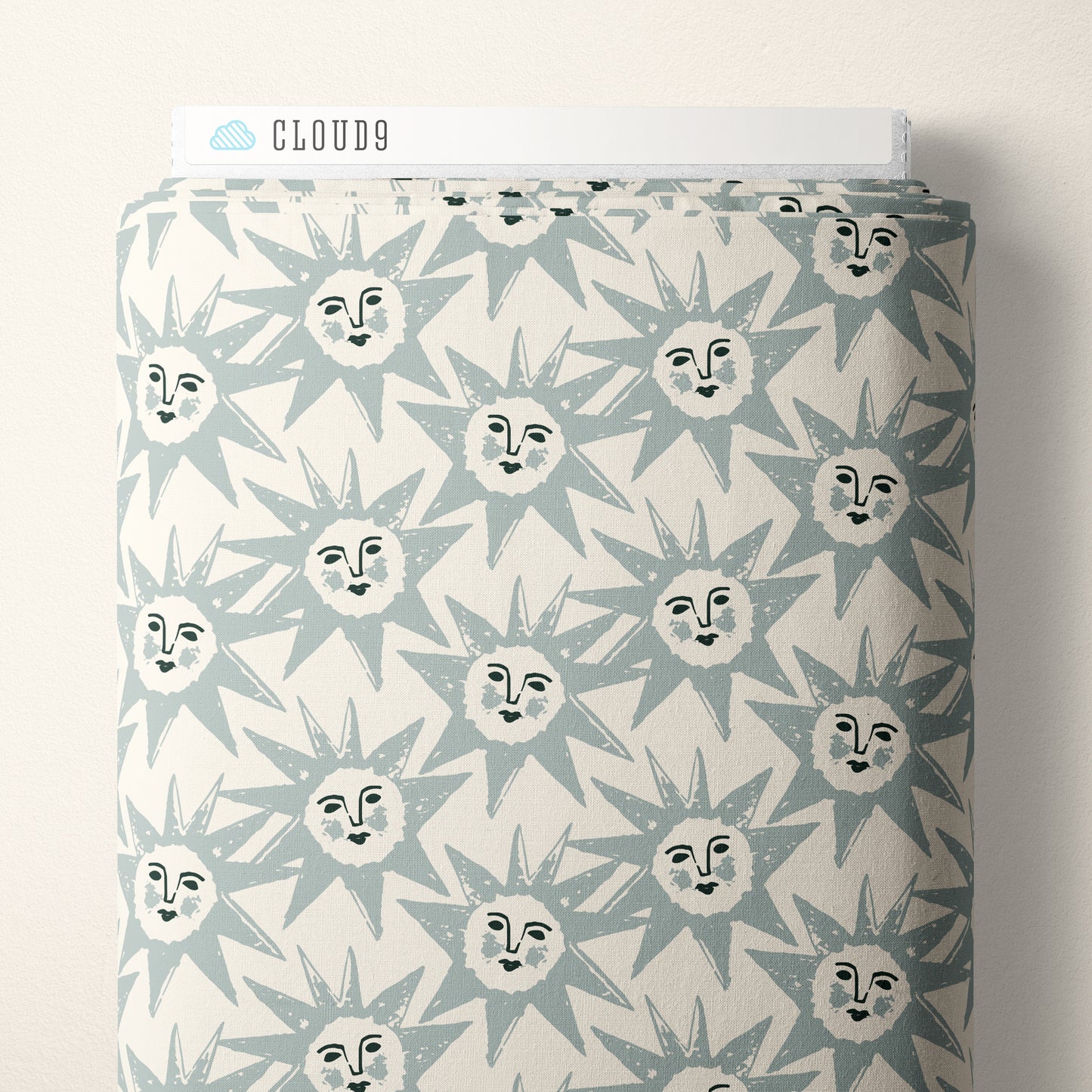 Kindred Comforts Organic Cotton Collection Shine On Print in Dusy Blue by Tanya Celia for Cloud 9 Fabrics