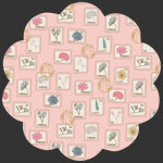 Love Letters Floral Postage Rose Print by Becca Plymale for Art Gallery Fabrics