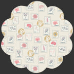 Love Letters Floral Postage Pearl Print by Becca Plymale for Art Gallery Fabrics