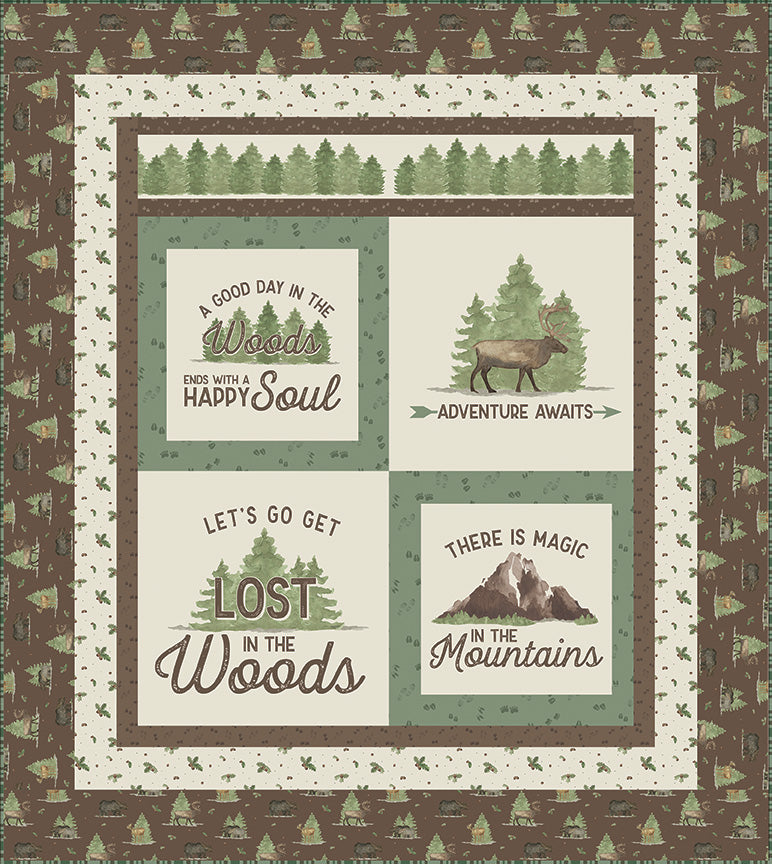 Let's Get Lost in the Woods - Panel Quilt Kit - by Tara Reed for Riley Blake Designs