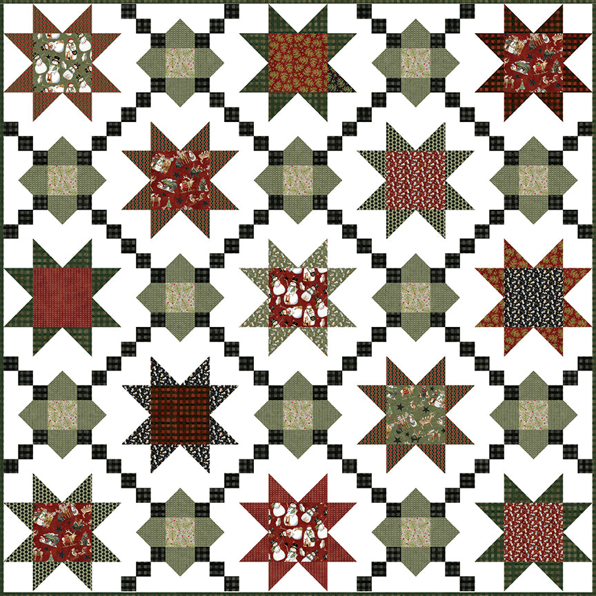 Northern Christmas Snowmen Green by Teresa Korgut for Riley Blake Designs