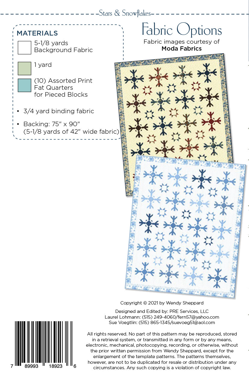 Stars & Snowflakes Quilt Pattern by Wendy Sheppard