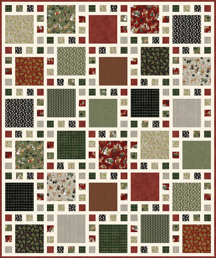 Northern Christmas Snowmen Green by Teresa Korgut for Riley Blake Designs