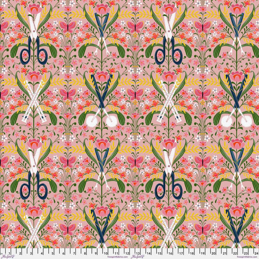 Magic Makers - LG Damask Gadgets Pink - by Cori Dantini for FreeSpirit Fabrics