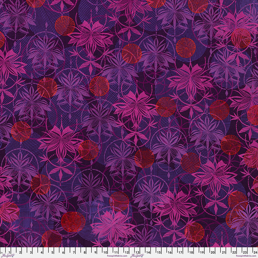 Grace Collection - Fearless Print Aubergine - by Valori Wells for FreeSpirit Fabrics