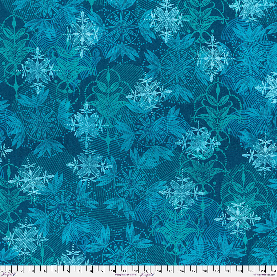 Grace Collection - Serene Print Peacock - by Valori Wells for FreeSpirit Fabrics