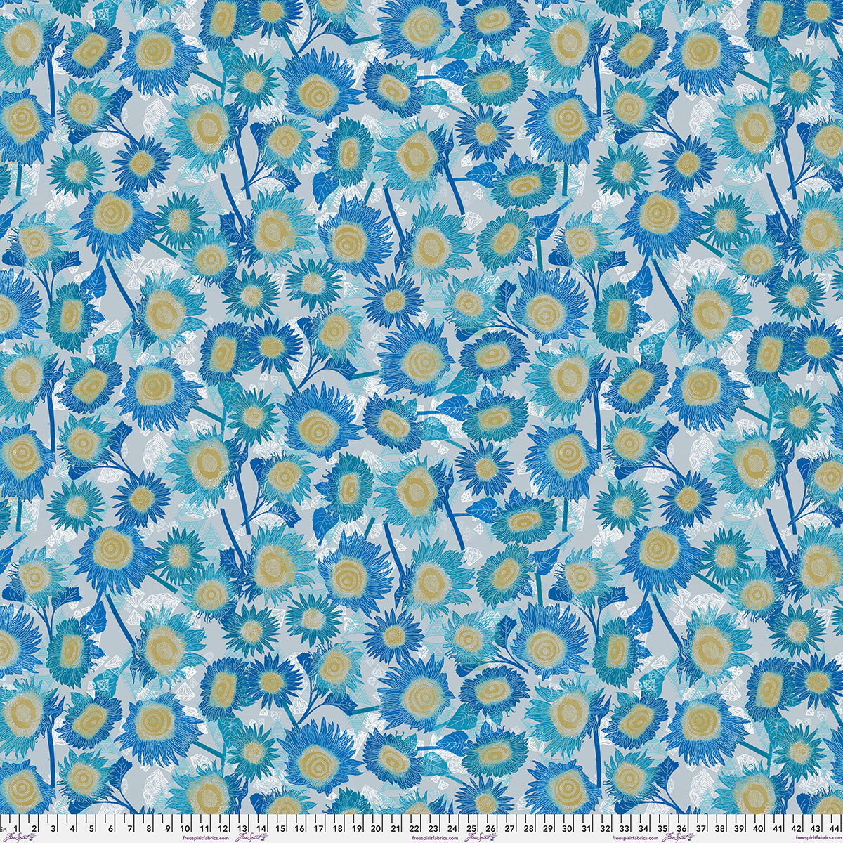 The Sunflowers - Cool Print from The Wisdom Collection by Valori Wells for FreeSpirit Fabrics