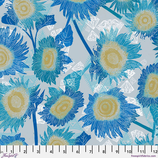 The Sunflowers - Cool Print from The Wisdom Collection by Valori Wells for FreeSpirit Fabrics
