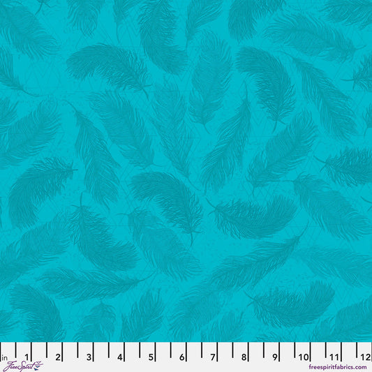 The Whispers - Aqua Print from The Wisdom Collection by Valori Wells for FreeSpirit Fabrics