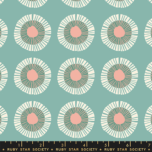 Seaside Daisy Print in Water from the Reimagined Landscapes Collection by Jen Hewett for Ruby Star Society and Moda Fabrics