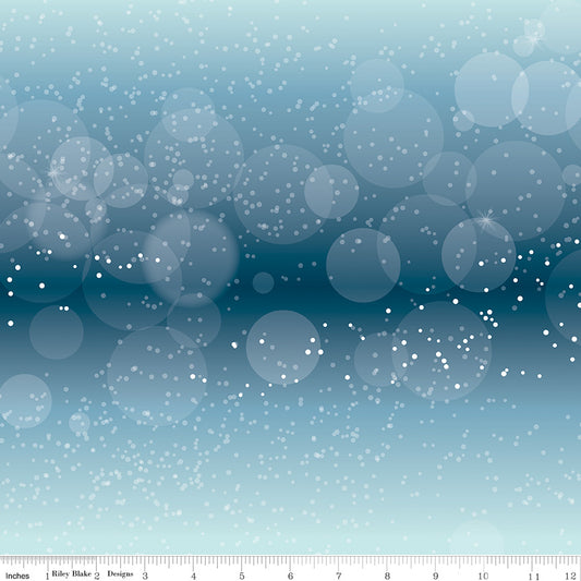 Winter Magic - Wide Back - Flurries Blue - Dani Mogstad for Riley Blake Designs