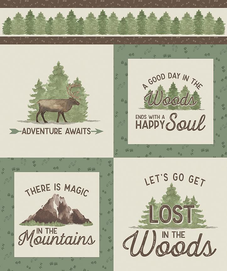 Let's Get Lost in the Woods - Adventure Awaits Panel - by Tara Reed for Riley Blake Designs