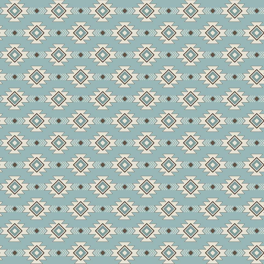 Let's Get Lost in the Woods - Geometric Vintage Blue - by Tara Reed for Riley Blake Designs