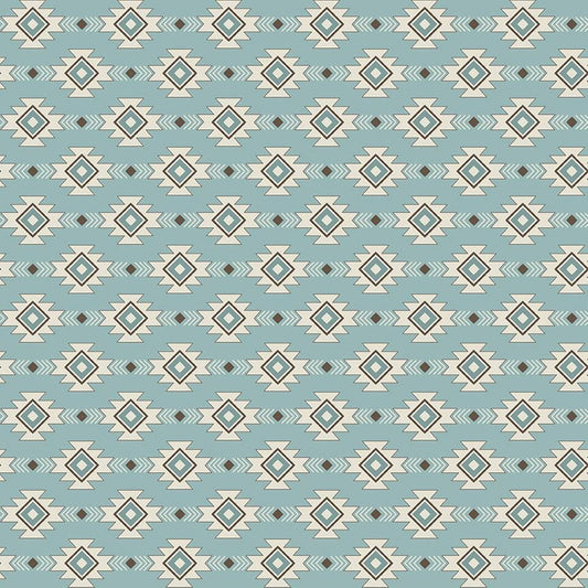 Let's Get Lost in the Woods - Geometric Vintage Blue - by Tara Reed for Riley Blake Designs