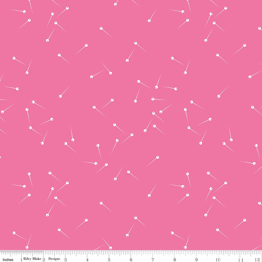 Super Pink Pin Drop Fabric by Christopher Thompson for Riley Blake Designs