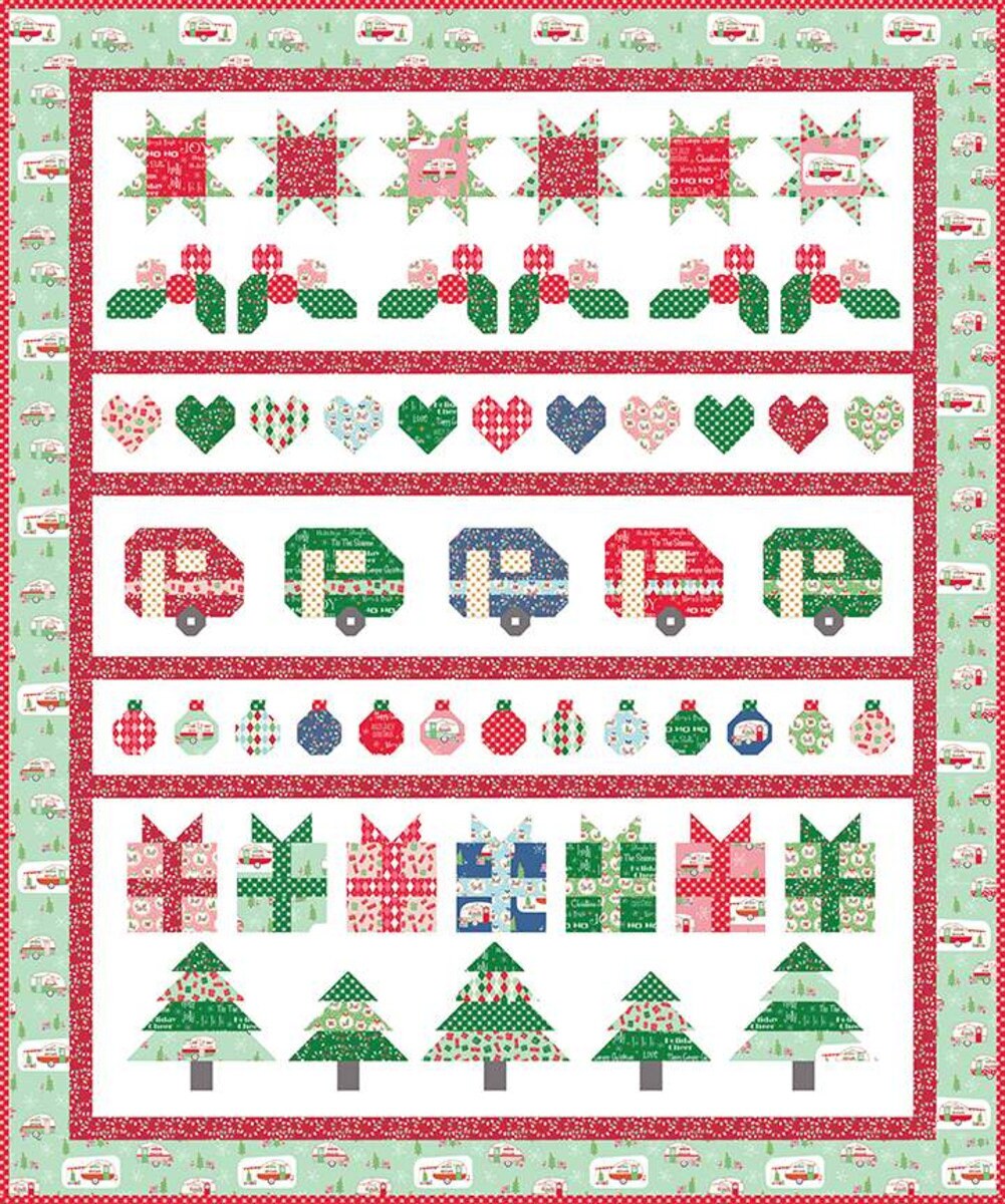 Christmas Adventure Row Quilt Pattern by Beverly McCullough of Flamingo Toes