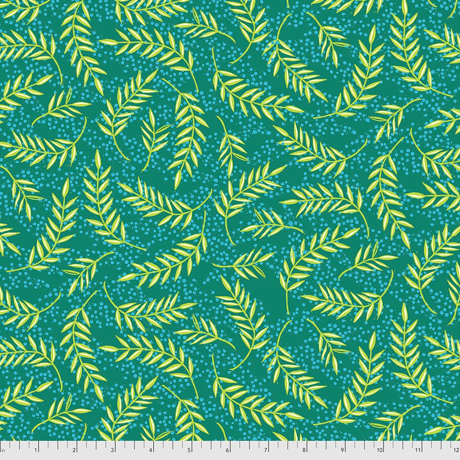 Enchanted Olive Branches Emerald Print by Valori Wells for FreeSpirit Fabrics