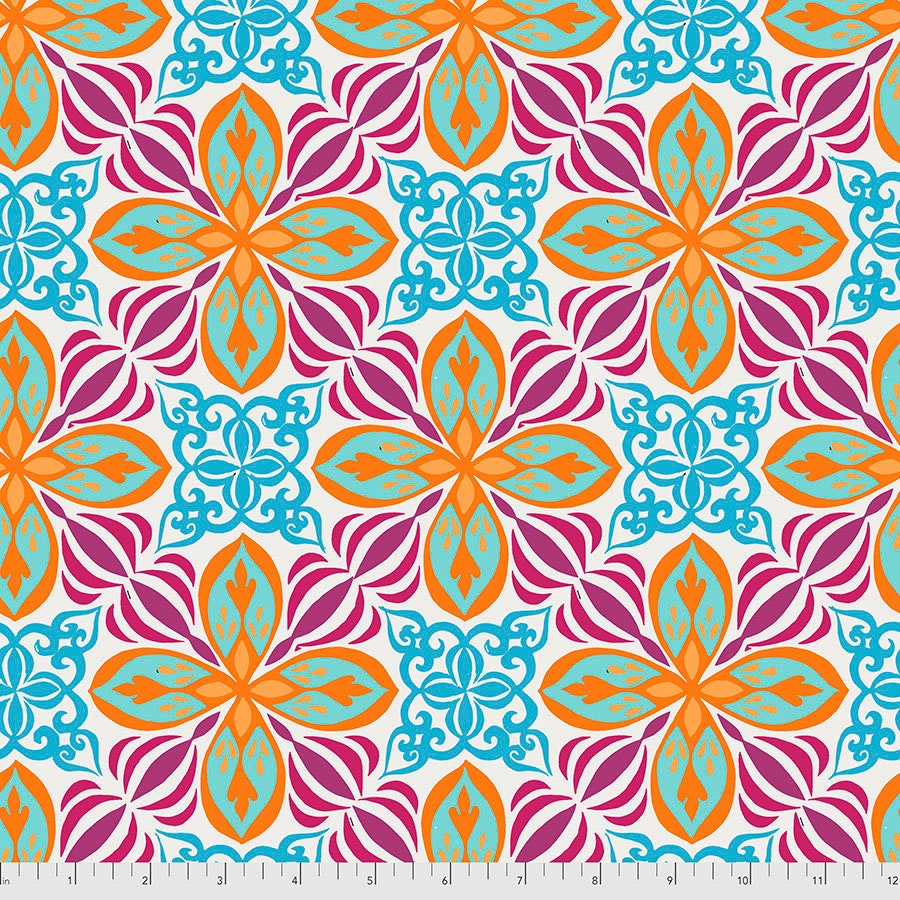 Enchanted Tile Pomegranate print by Valori Wells for FreeSpirit Fabrics