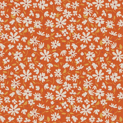 Gloria - Nostalgia Meadow Rust Print - by Maureen Cracknell for Art Gallery Fabrics