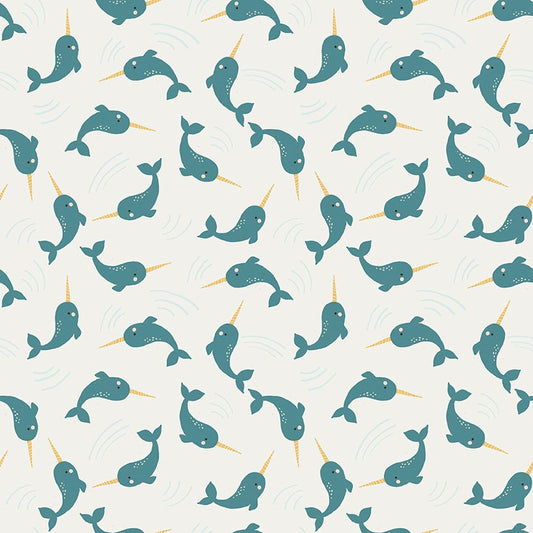 Nice Ice Baby Narwhals Cream by Deena Rutter for Riley Blake Designs