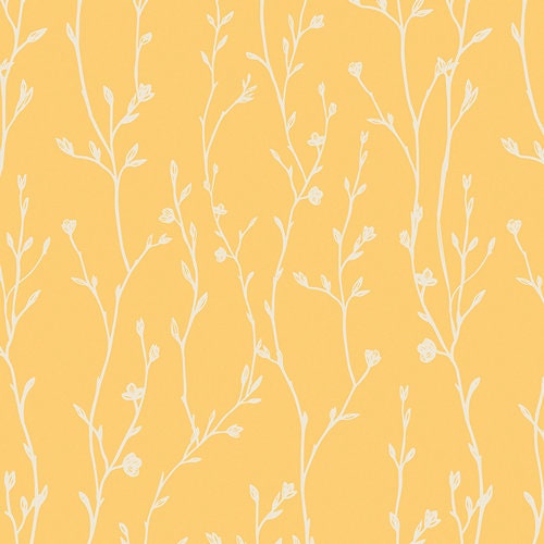 Spring Equinox Collection - Growing Buds Sunshine Print - by Katie O'Shea for Art Gallery Fabrics