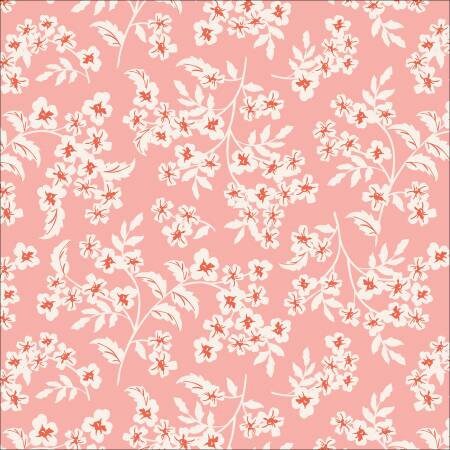 Flower Garden Organic Cotton Fabric - Pink Elodie Print - by Hang Tight Studio for Cloud 9 Fabrics