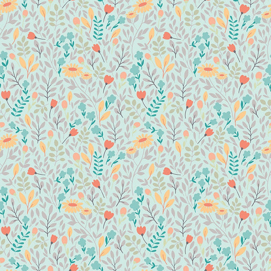 Sunshine and Sweet Tea - Summer Floral Mint Print - by Amanda Castor of Material Girl Quilts for Riley Blake Designs