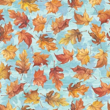 Pumpkin Please - Autumn Leaves - by Courtney Morgenstern for 3 Wishes Fabric