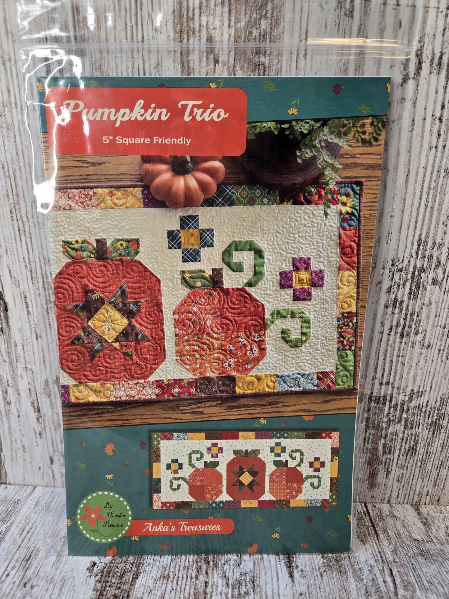 Pumpkin Trio Table Runner Pattern by Heather Peterson of Anka's Treasures