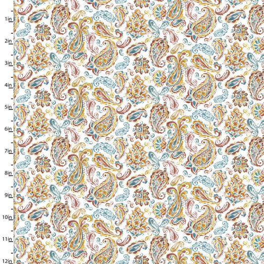 Pumpkin Please - Picturesque Paisley - by Courtney Morgenstern for 3 Wishes Fabric