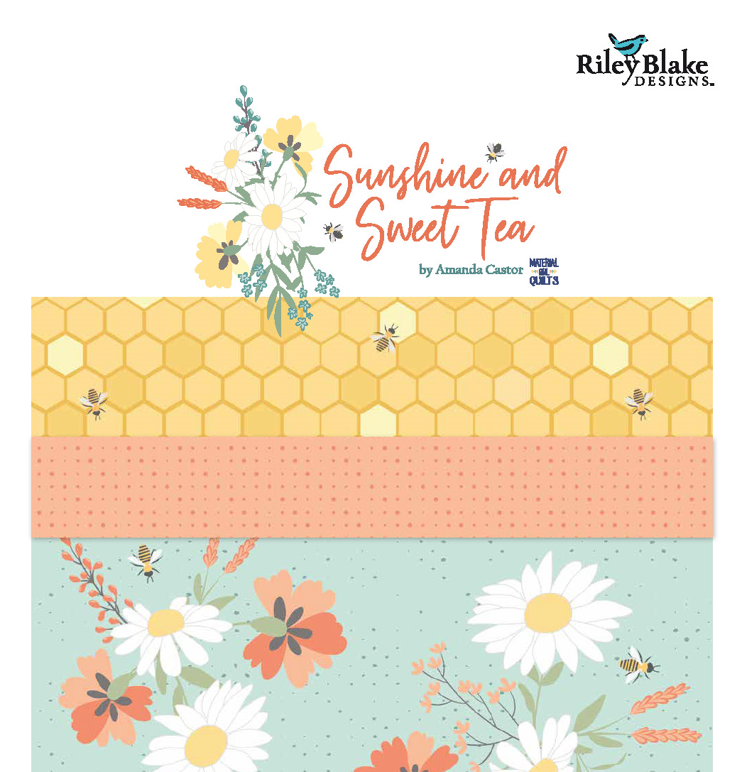 Sunshine and Sweet Tea - Summer Floral White Print - by Amanda Castor of Material Girl Quilts for Riley Blake Designs