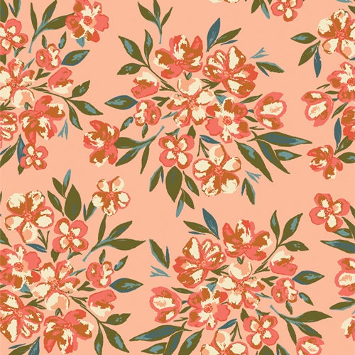 Gloria - Painted Posies Print - by Maureen Cracknell for Art Gallery Fabrics
