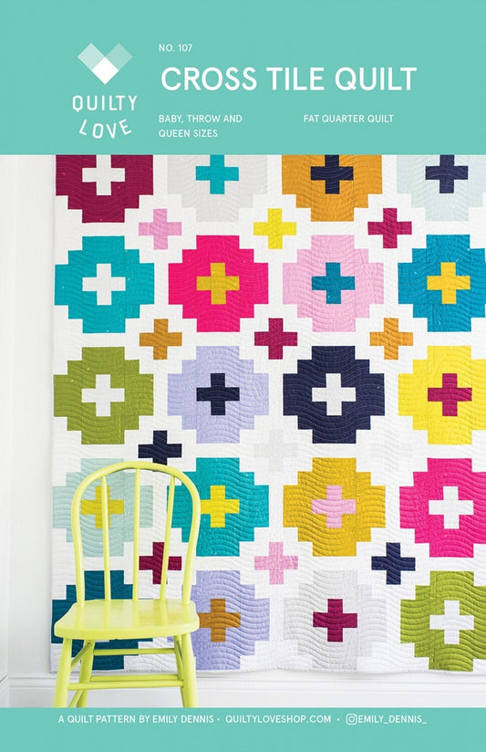 Cross Tile Quilt Pattern by Quilty Love